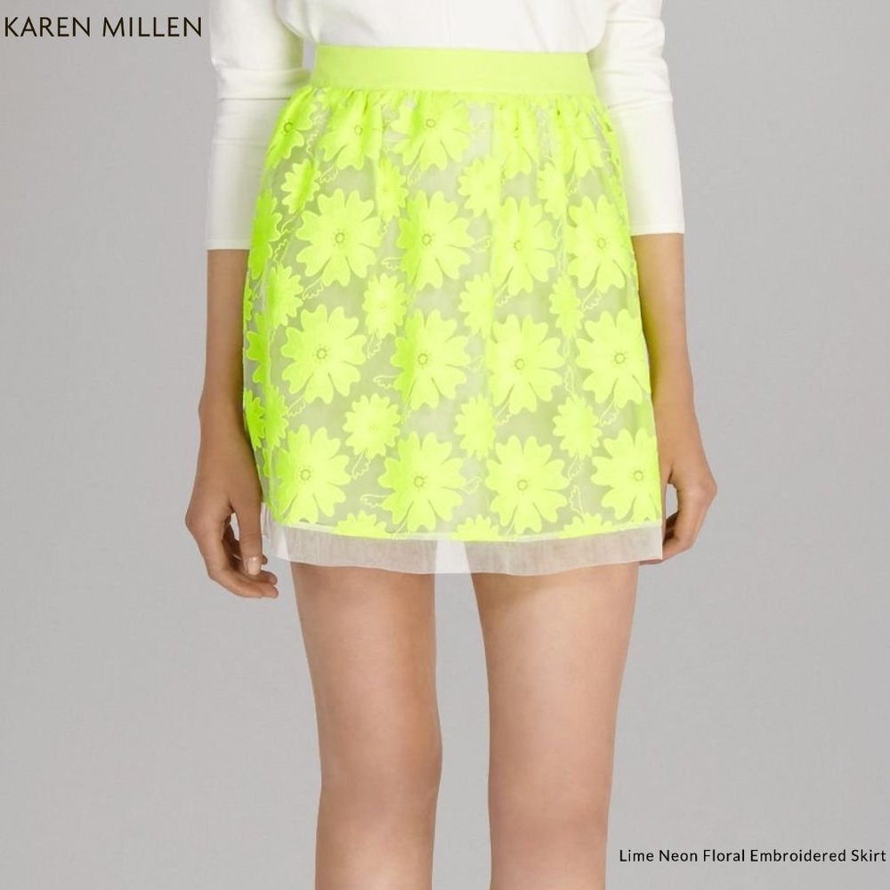 Karen Millen - Neon Floral Lace Collection Skirt